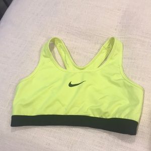 Nike - Neon Yellow Sports Bra, large